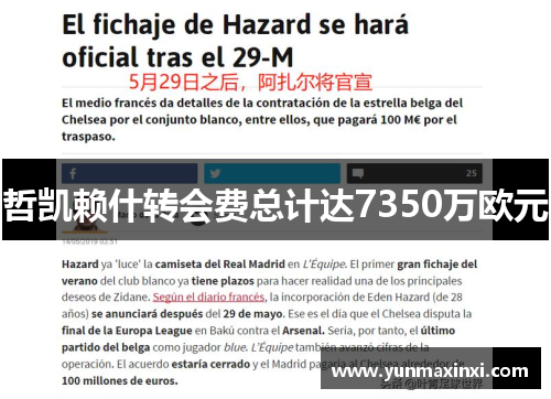 哲凯赖什转会费总计达7350万欧元
